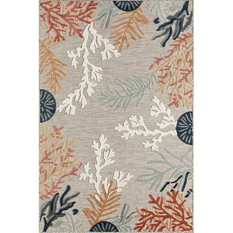 Kirklands Home Outdoor Rugs|Beige Coral Reef Area Rug, 5x7 Tan