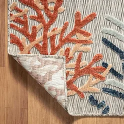 Kirklands Home Outdoor Rugs|Beige Coral Reef Area Rug, 5x7 Tan