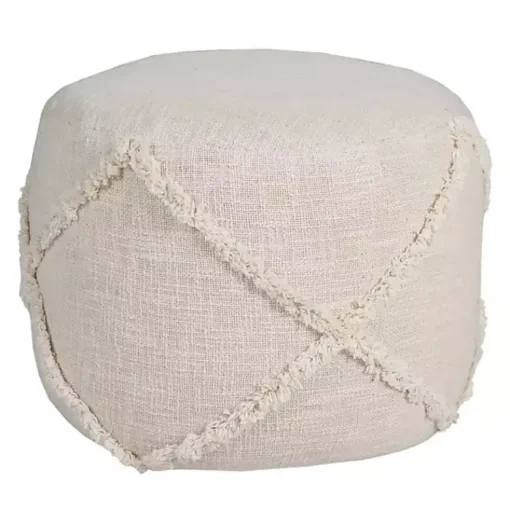 Outlet Beige Diamond Tufted Pouf Poufs & Floor Cushions