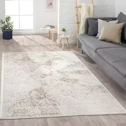 Kirklands Home Area Rugs|Beige Faded Damask Area Rug, 5x7 Tan