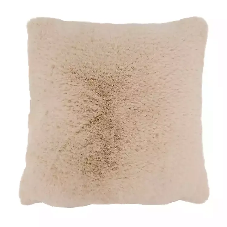 Hot Beige Faux Rabbit Fur Pillow Pillows