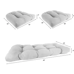 Kirklands Home Outdoor Cushions & Pillows|Beige French Edge 3-pc. Outdoor Wicker Cushion Set Tan