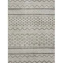 Kirklands Home Area Rugs|Beige Geometric Stripe Washable Area Rug, 5x7