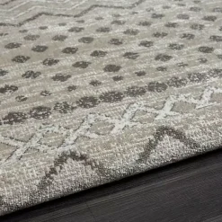 Kirklands Home Area Rugs|Beige Geometric Stripe Washable Area Rug, 5x7