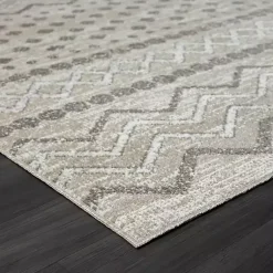 Kirklands Home Area Rugs|Beige Geometric Stripe Washable Area Rug, 5x7