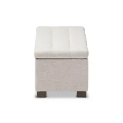 Kirklands Home Entryway Furniture|Beige Grid-Tufted Contemporary Storage Bench Tan