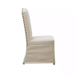 Kirklands Home Dining Chairs|Beige High Back Skirted Dining Chairs, Set of 2 Tan