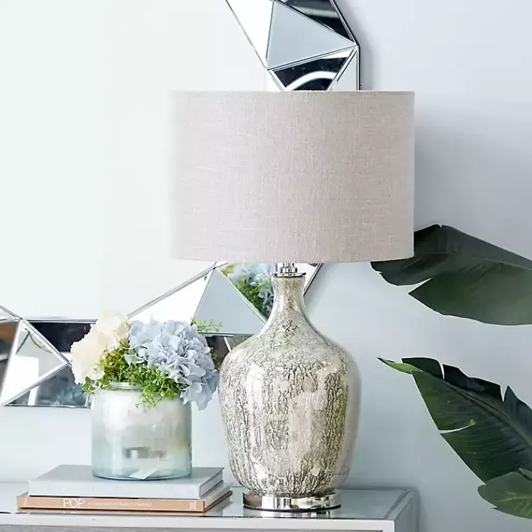 Kirklands Home Table Lamps|Beige Marbled Mercury Glass Table Lamp Brown