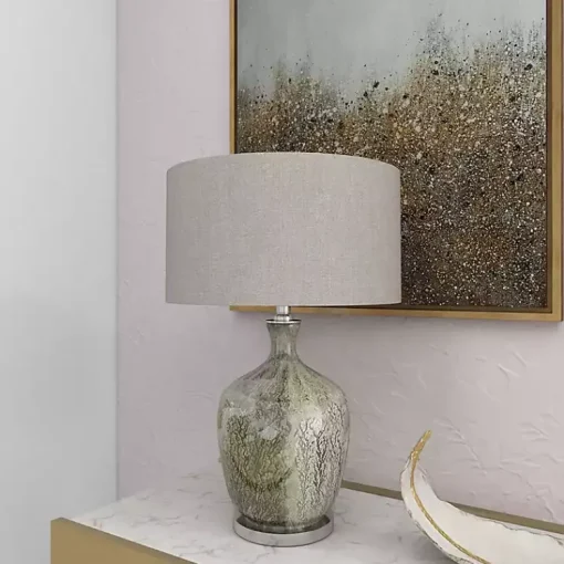 Kirklands Home Table Lamps|Beige Marbled Mercury Glass Table Lamp Brown