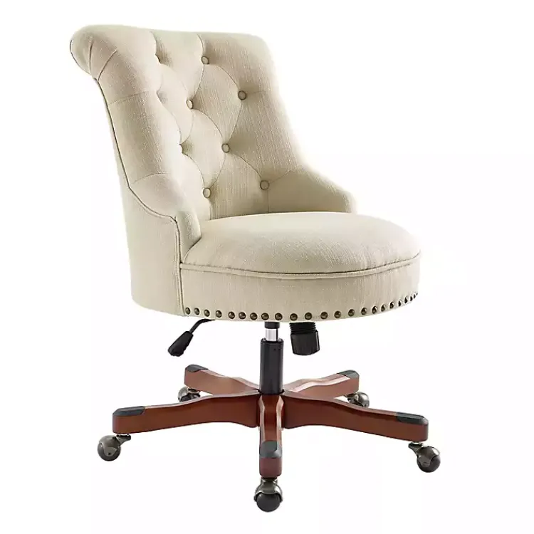 Kirklands Home Office Furniture|Beige Miller Tufted Office Chair Tan