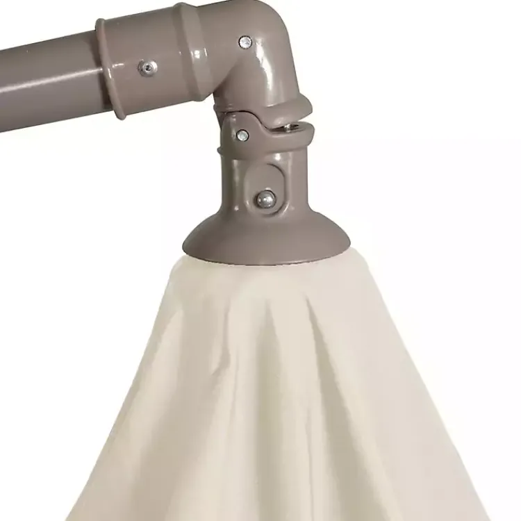 Kirklands Home Outdoor Accent Furniture|Beige Offset Hand Crank Outdoor Umbrella