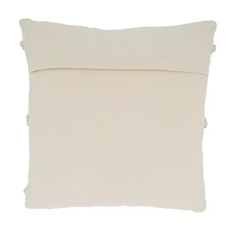 Beige Pom Pom Stripe Pillow Pillows