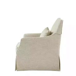 Kirklands Home Accent Chairs|Beige Skirted Swivel Martha Stewart Accent Chair Tan