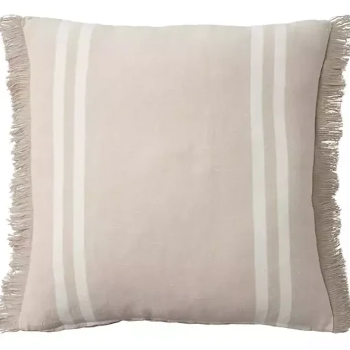 Sale Beige Striped Linen Throw Pillow Pillows