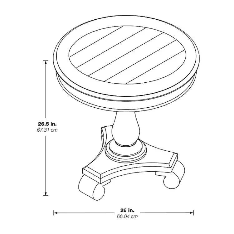 Kirklands Home Accent & End Tables|Beige Traditional Round Pedestal Accent Table Ivory