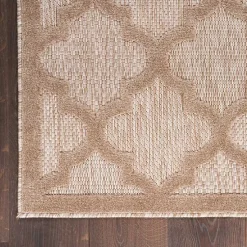 Kirklands Home Outdoor Rugs|Beige Trellis Indoor/Outdoor Area Rug, 5x7 Tan