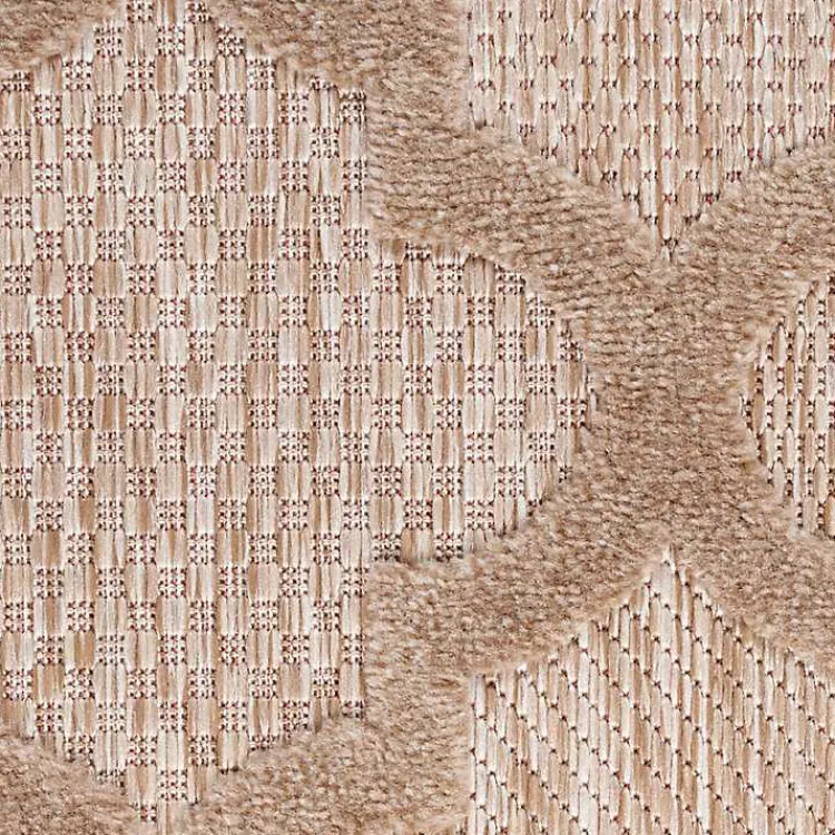 Kirklands Home Outdoor Rugs|Beige Trellis Indoor/Outdoor Area Rug, 6x9 Tan