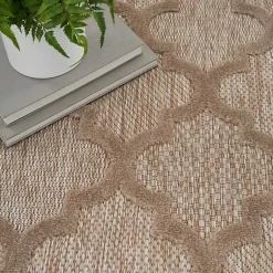 Kirklands Home Outdoor Rugs|Beige Trellis Indoor/Outdoor Area Rug, 6x9 Tan