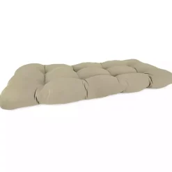 Kirklands Home Outdoor Cushions & Pillows|Beige Tufted Canvas Outdoor Bench Cushion Tan