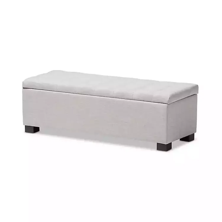 Kirklands Home Benches & Ottomans|Beige Tufted Contemporary Storage Bench