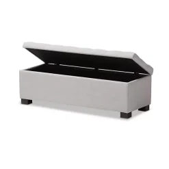 Kirklands Home Benches & Ottomans|Beige Tufted Contemporary Storage Bench
