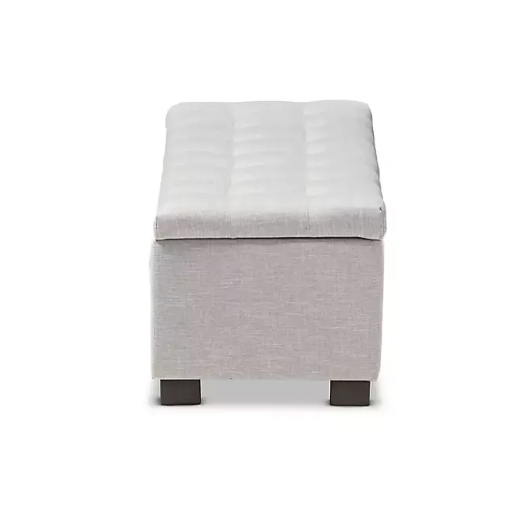 Kirklands Home Benches & Ottomans|Beige Tufted Contemporary Storage Bench
