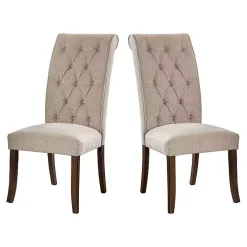 Kirklands Home Dining Chairs|Beige Tufted Landon Dining Chairs, Set of 2 Tan