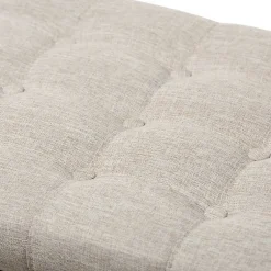 Kirklands Home Benches & Ottomans|Beige Tufted Upholstery Storage Ottoman Tan