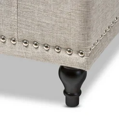 Kirklands Home Benches & Ottomans|Beige Tufted Upholstery Storage Ottoman Tan