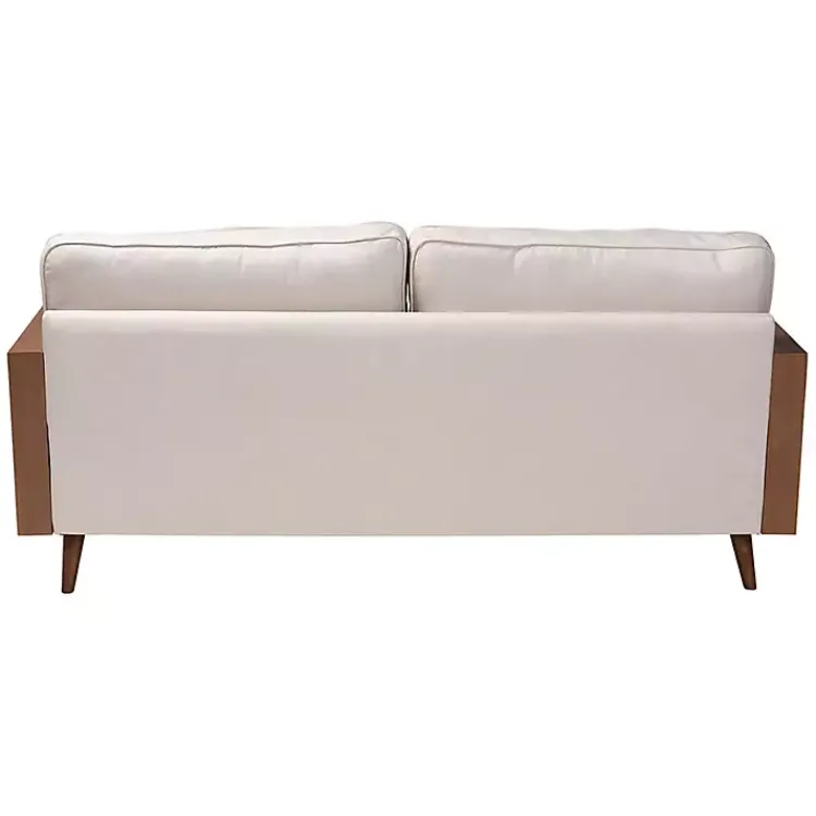 Kirklands Home Sofas & Loveseats|Beige Upholstered Harley Walnut Sofa Tan