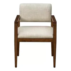 Kirklands Home Dining Chairs|Beige Upholstered Wood Dining Chairs, Set of 2 Tan