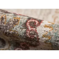 Kirklands Home Area Rugs|Beige Vintage Medallion Round Area Rug, 6 ft. Brown