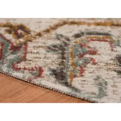 Kirklands Home Area Rugs|Beige Vintage Medallion Round Area Rug, 6 ft. Brown