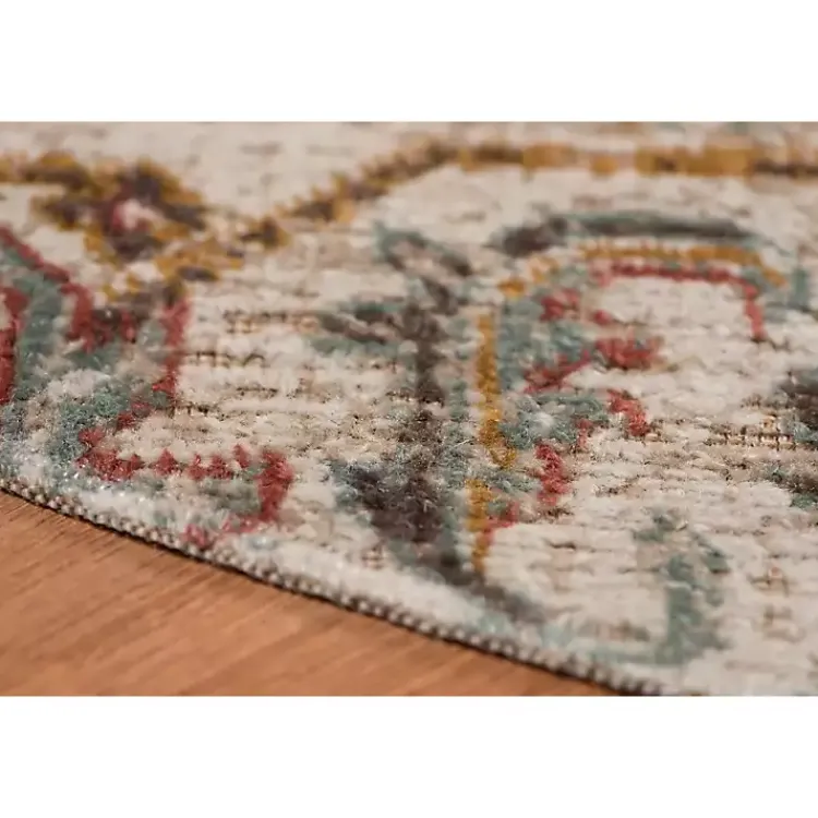 Kirklands Home Area Rugs|Beige Vintage Medallion Round Area Rug, 6 ft. Brown