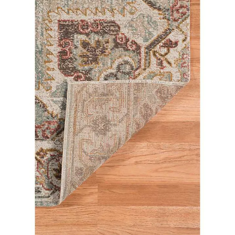 Kirklands Home Area Rugs|Beige Vintage Medallion Round Area Rug, 6 ft. Brown