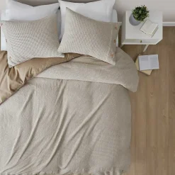 Kirklands Home Duvets|Beige Waffle Weave 3-pc. Queen Duvet Cover Set Tan