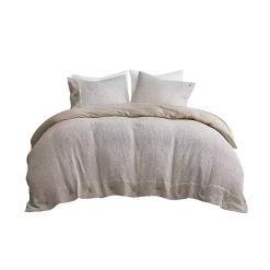 Kirklands Home Duvets|Beige Waffle Weave 3-pc. Queen Duvet Cover Set Tan