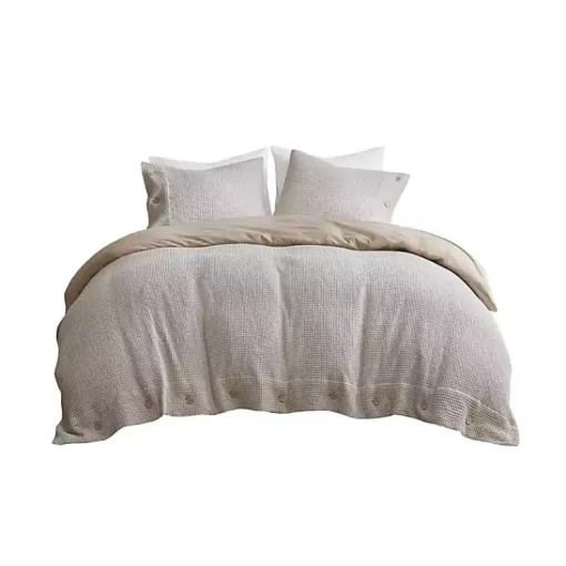 Kirklands Home Duvets|Beige Waffle Weave 3-pc. Queen Duvet Cover Set Tan