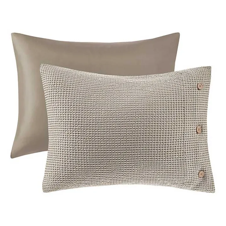 Kirklands Home Duvets|Beige Waffle Weave 3-pc. Queen Duvet Cover Set Tan