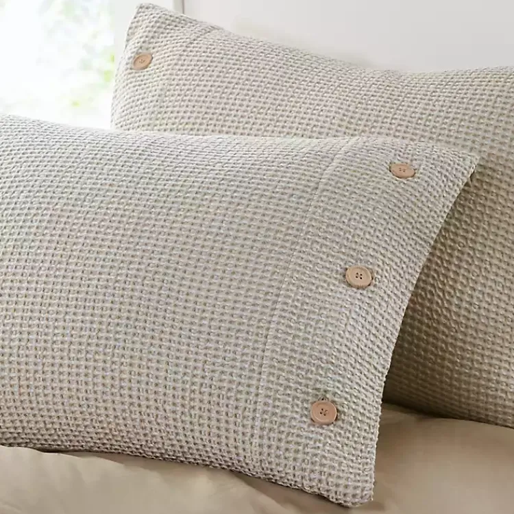 Kirklands Home Duvets|Beige Waffle Weave 3-pc. Queen Duvet Cover Set Tan