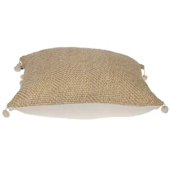 Discount Beige Woven Pom Pom Pillow Pillows