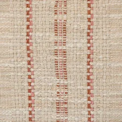Beige Woven Red Stripes Lumbar Pillow Pillows