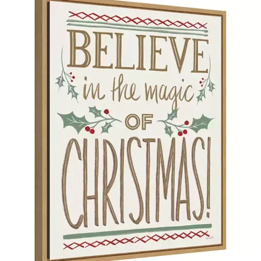 Hot Believe in the Magic Christmas Canvas Wall Plaque Christmas Art & Wall Decor
