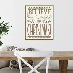 Hot Believe in the Magic Christmas Canvas Wall Plaque Christmas Art & Wall Decor