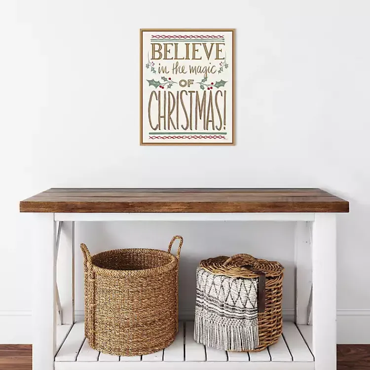 Hot Believe in the Magic Christmas Canvas Wall Plaque Christmas Art & Wall Decor