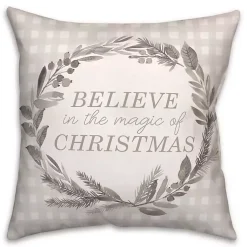 Believe in the Magic of Christmas Plaid Pillow Christmas Pillows