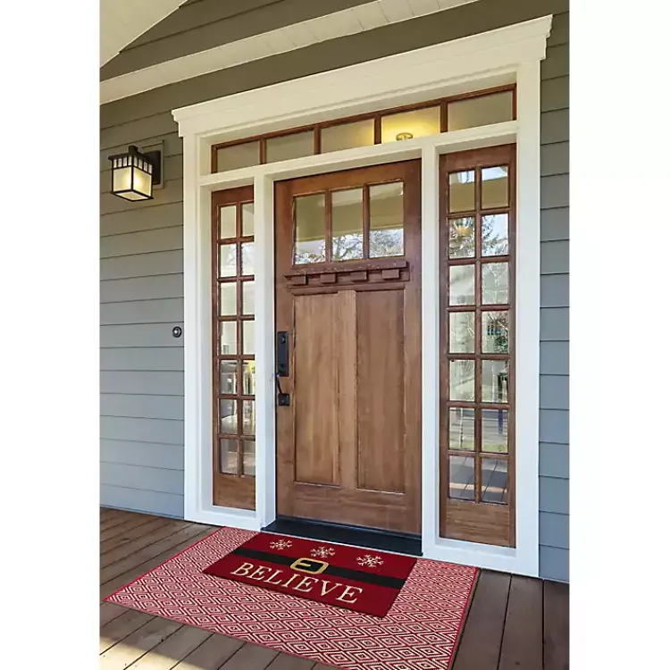 Clearance Believe Santa Doormat Outdoor Christmas Decorations