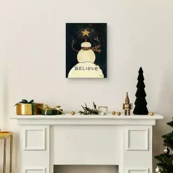 Discount Believe Snowman Canvas Art Print Christmas Art & Wall Decor