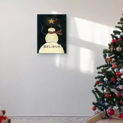 Discount Believe Snowman Canvas Art Print Christmas Art & Wall Decor