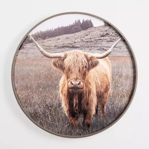 Kirklands Home Canvas Art|Bernie II Round Framed Canvas Art Print
